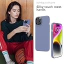 YATWIN Silicone Back Case for iPhone 14 Pro, Soft-Touch Phone Back Cover for Apple iPhone 14 Pro - Lavender Grey gallery image