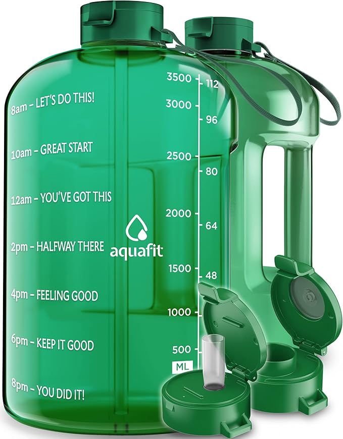 AQUAFIT One Gallon Water Bottle With Time Marker 128 oz