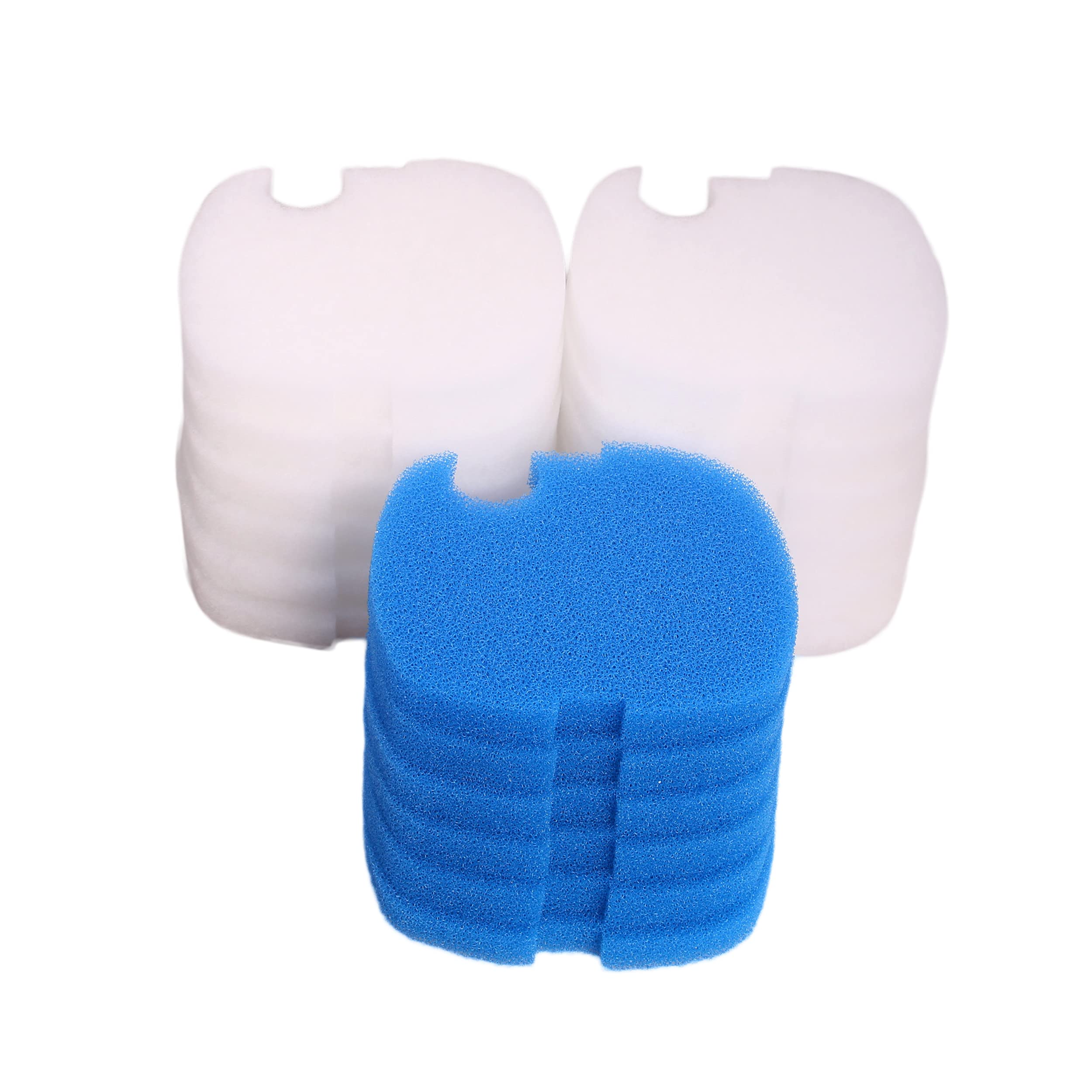 Compatible Mousse Filtrant Coussins de Ouate pour All Pond Solutions 1400EF et 1400EF+ (12x Blanc Fin, 6X Bleu Gros)