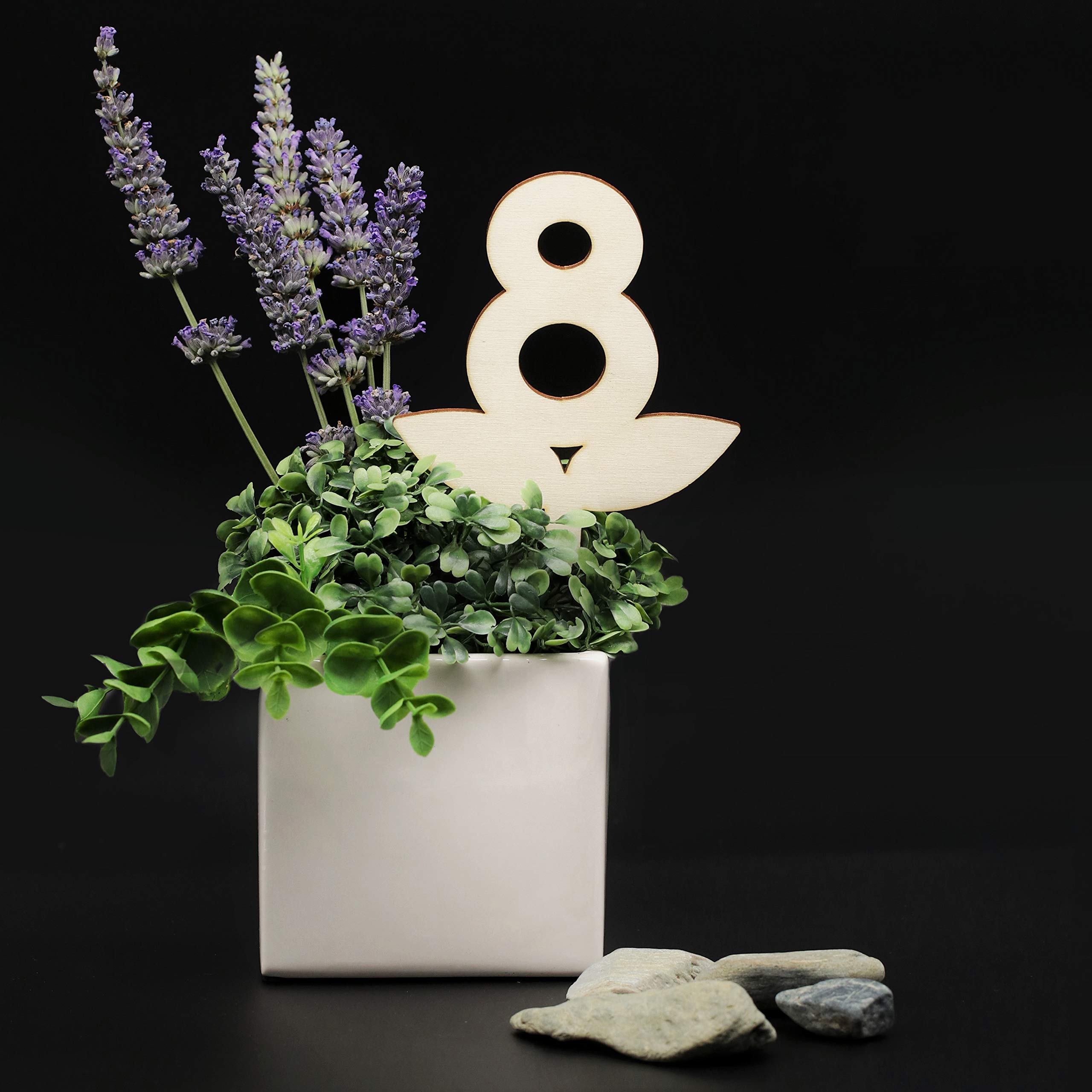 SIGNS - Set Numeri Tavoli da Vaso in legno [VN01] - Segnatavolo design per ristoranti e bar. Segnaposti matrimoni ed eventi. (Set 1-20)