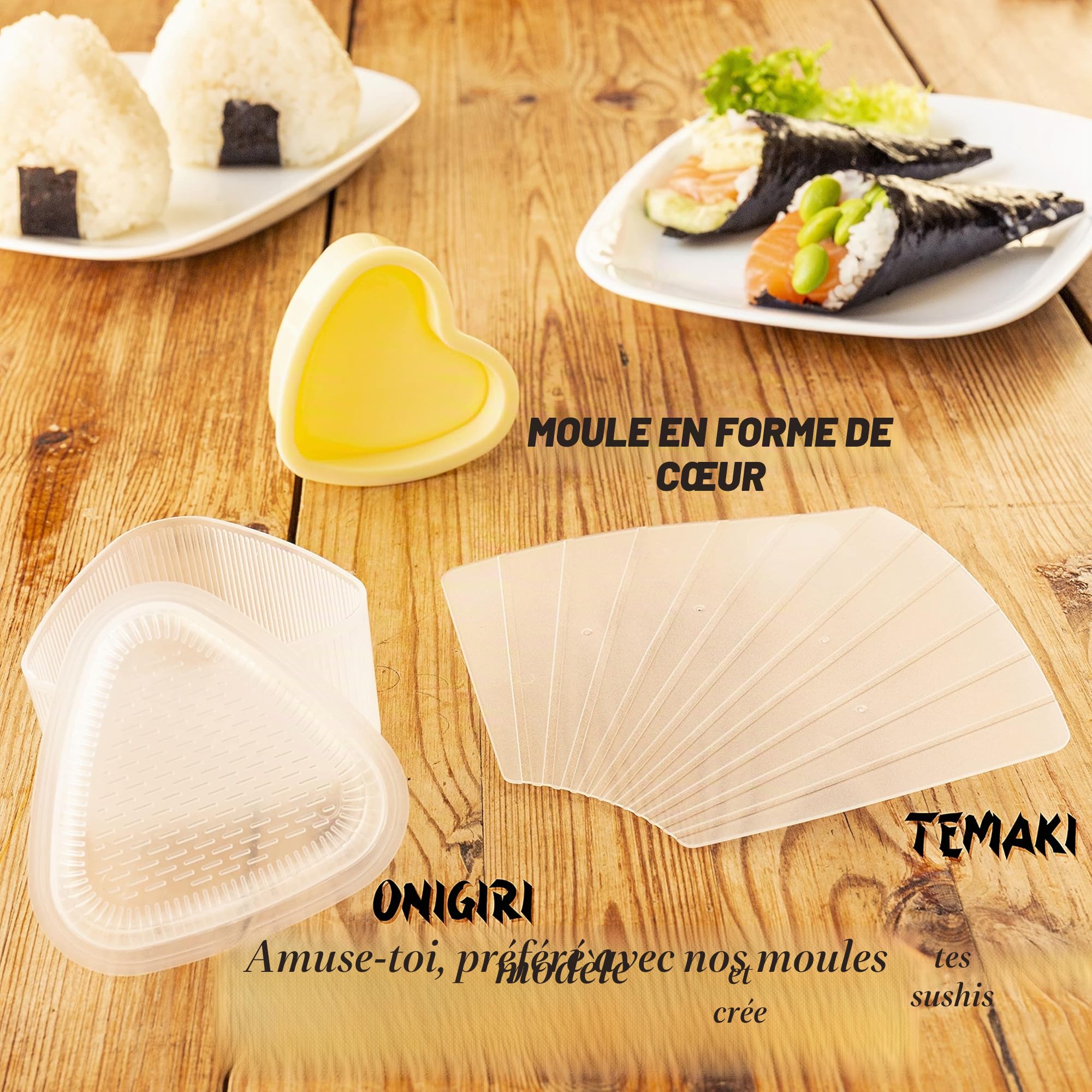 Kit Sushi 2025 – 29 Pièces avec Guide Pratique, Livre de Recettes, Moule Onigiri, Tapis Bambou, Sushi Go, Baguette Chinoise et Accessoires pour Sauce Soja