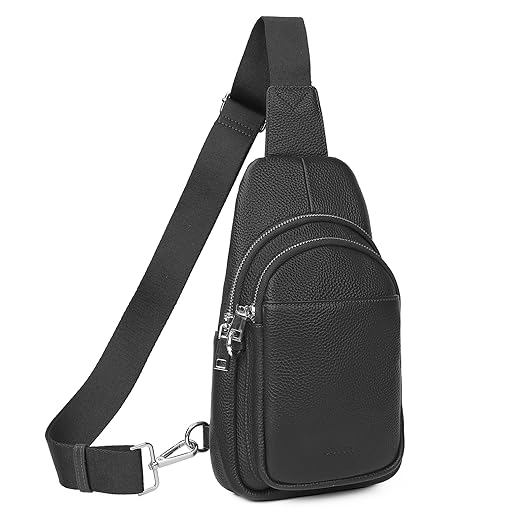 befen Genuine Leather Small Sling Bag for Women Anti-Theft Crossbody Chest Bags Fanny Packs for Travel with RFID Card Slots