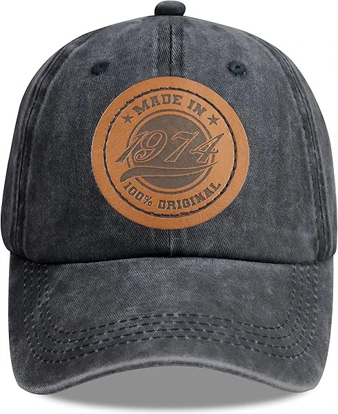 Leather Made in 1975 1974 1973 1972 1971 1970 1969 1968 1967 1966 100 Percent Original Adjustable Cotton Baseball Cap