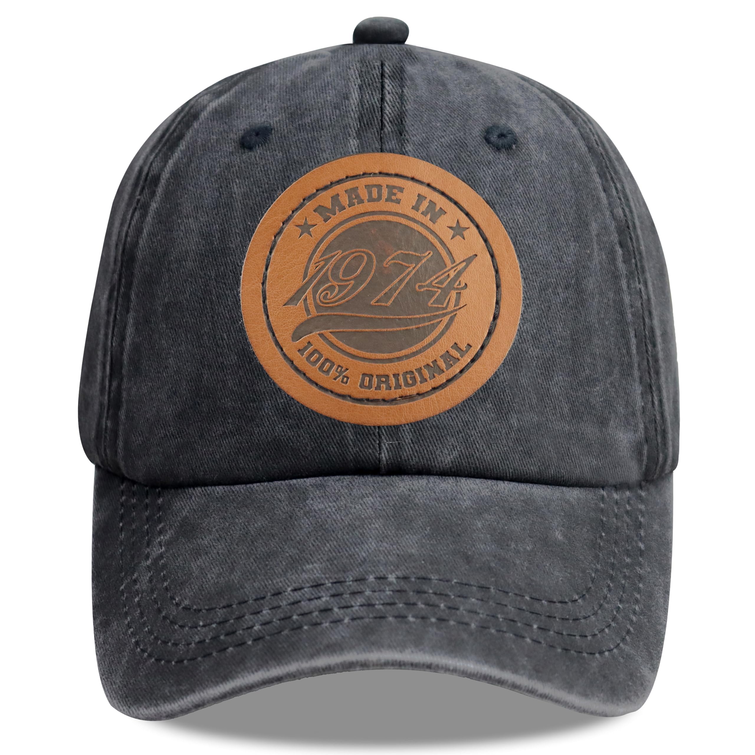 Leather Made in 1975 1974 1973 1972 1971 1970 1969 1968 1967 1966 100 Percent Original Adjustable Cotton Baseball Cap