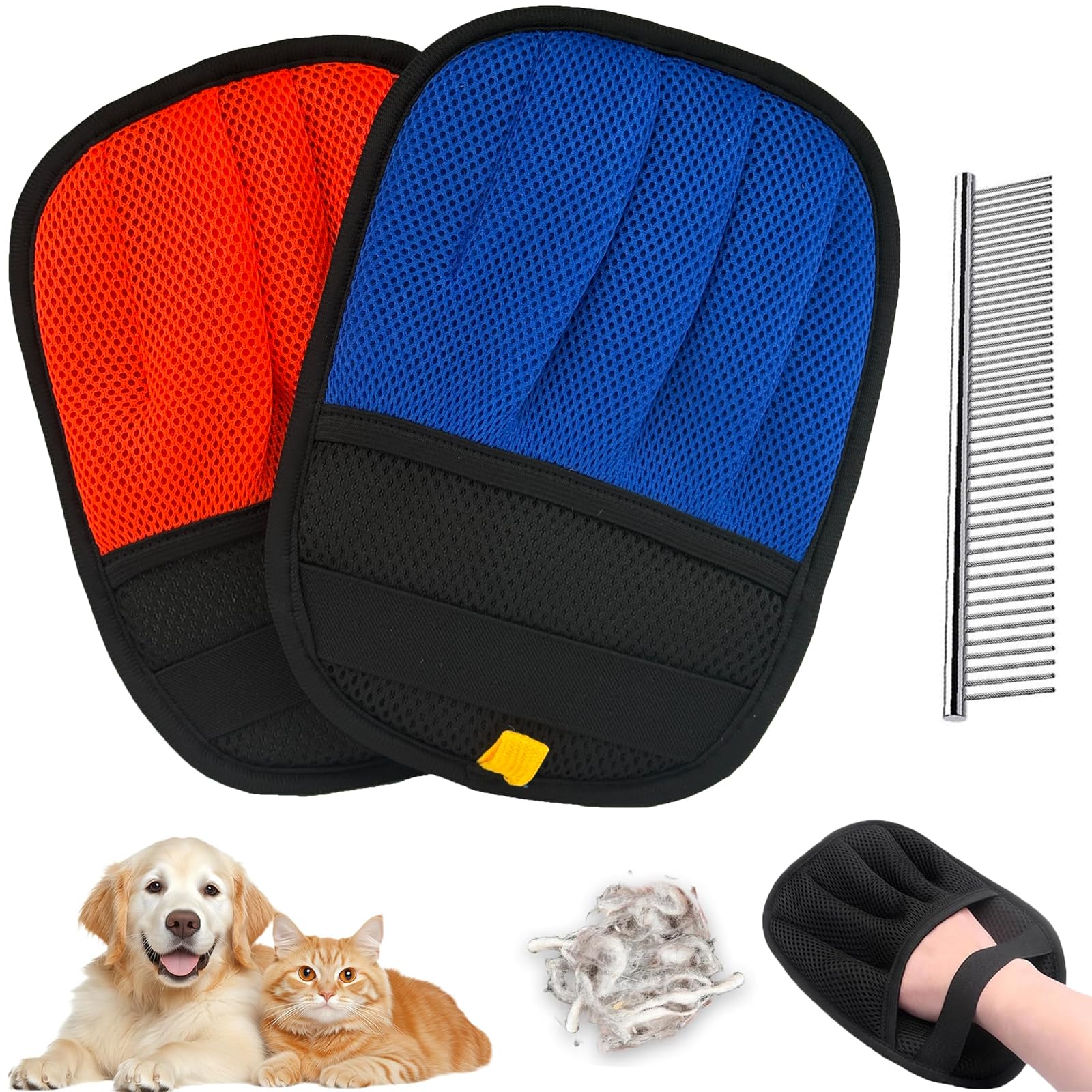 Valentines Day Gifts 2 Packs Pet Hair Removal Glove,Pet Hair Remover for Cat &amp; Dog,New Upgraded Electrostatic Gloves Pet Hair,Reusable Electro Static Pet Hair Remover Electrostatic Gloves