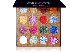Pro 16-Color Chunky and Fine Glitter Makeup Palette for Butterfly Makeup Halloween Costume