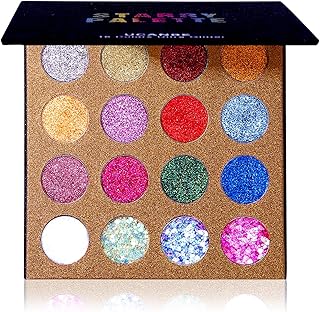 UCANBE Pro Glitter Eyeshadow Palette - Professional 16 Colors - Chunky &...