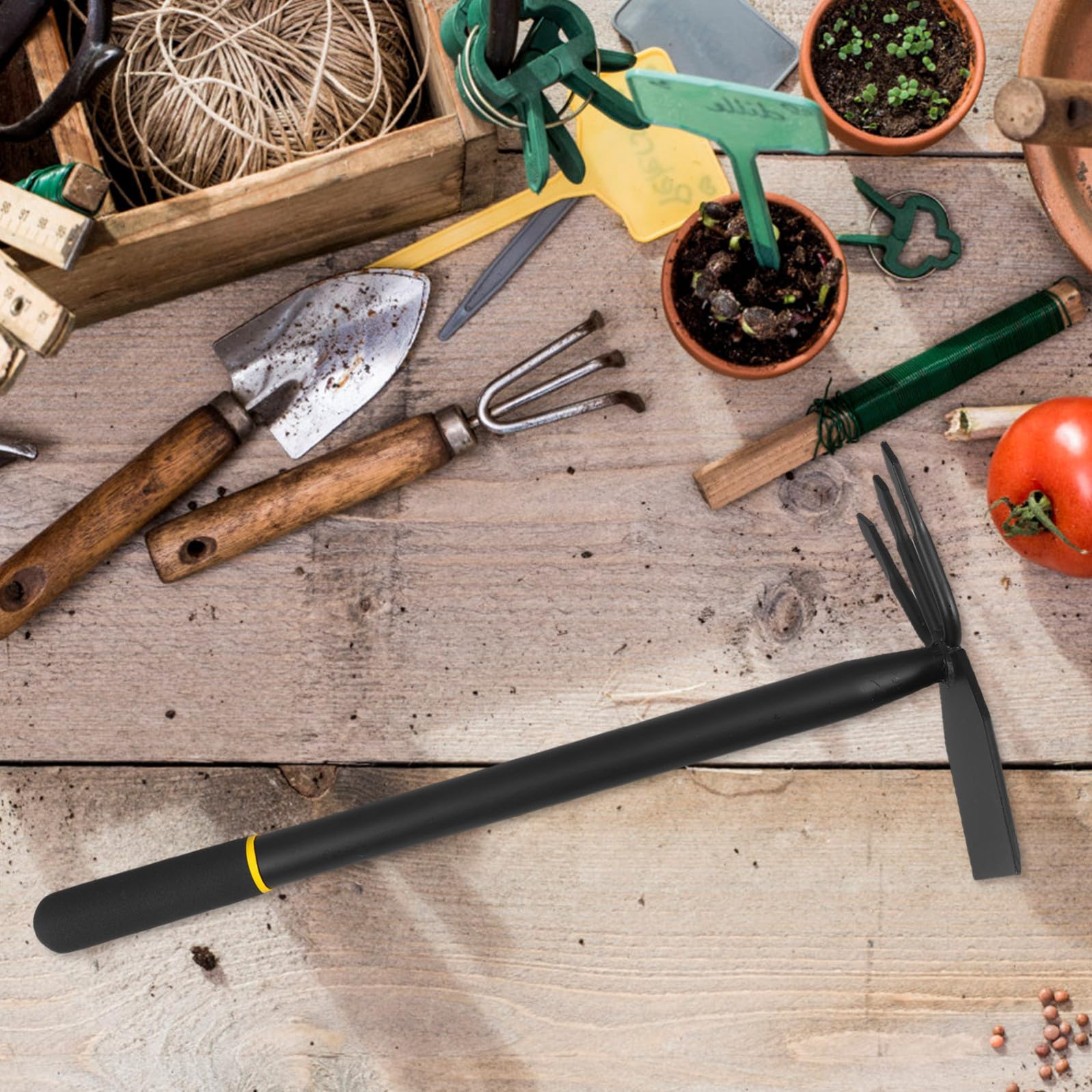Ciieeo Attrezzo da Giardino in Metallo Manganese con Impugnatura Monopezzo Ergonomica, Resistente e Confortevole per Estirpare Erbacce e Curare Piante All'aperto