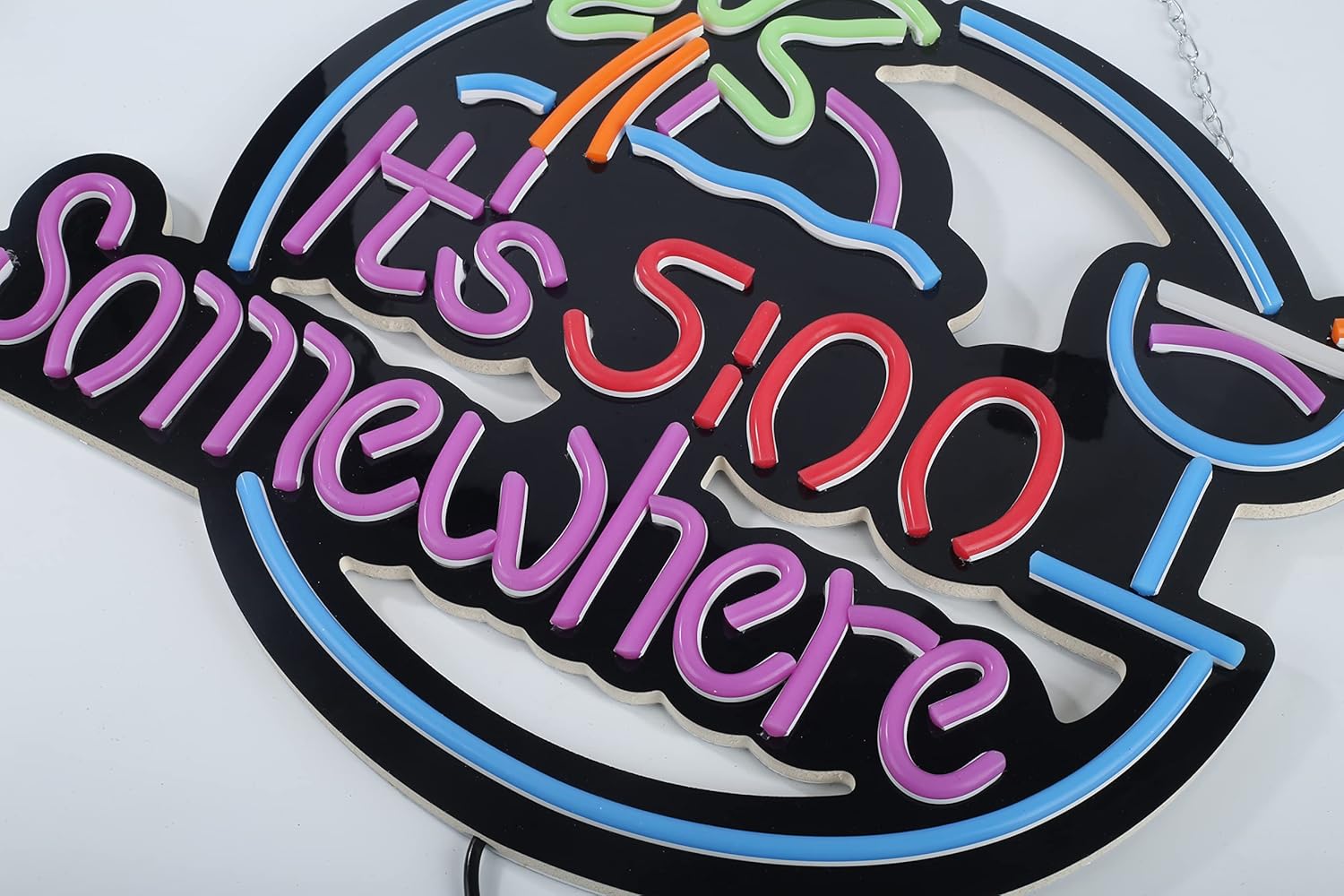 Best Deal 🛒 LDGJ It's 5:00 Some Where & Palm LED Neon Sign Art Wall Lights for Beer Bar Club Bedroom Windows Glass Hotel Pub Cafe Wedding Birthday Party Gifts