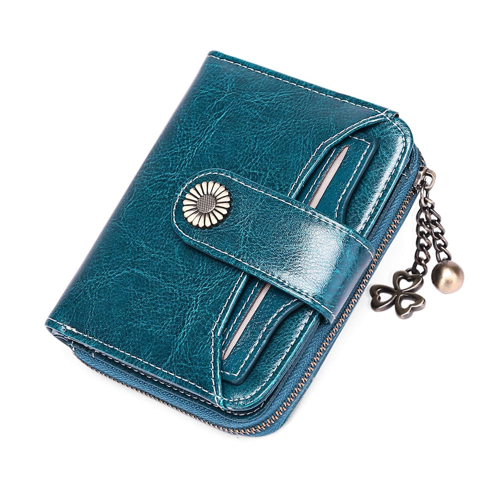 small wallet for women stylish, purses for women, genuine leather small bifold compact womens wallet with rfid protection