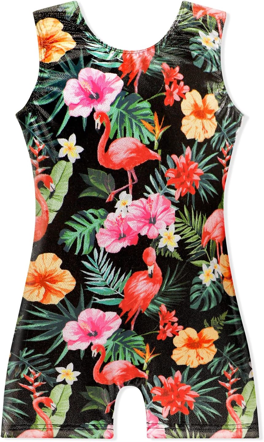 EQSJIU Leotards for Girls Gymnastics Sleeveless Sparkly Toddler Tumbling Outfits Dance Clothes Biketards for Kids 1-10 Years