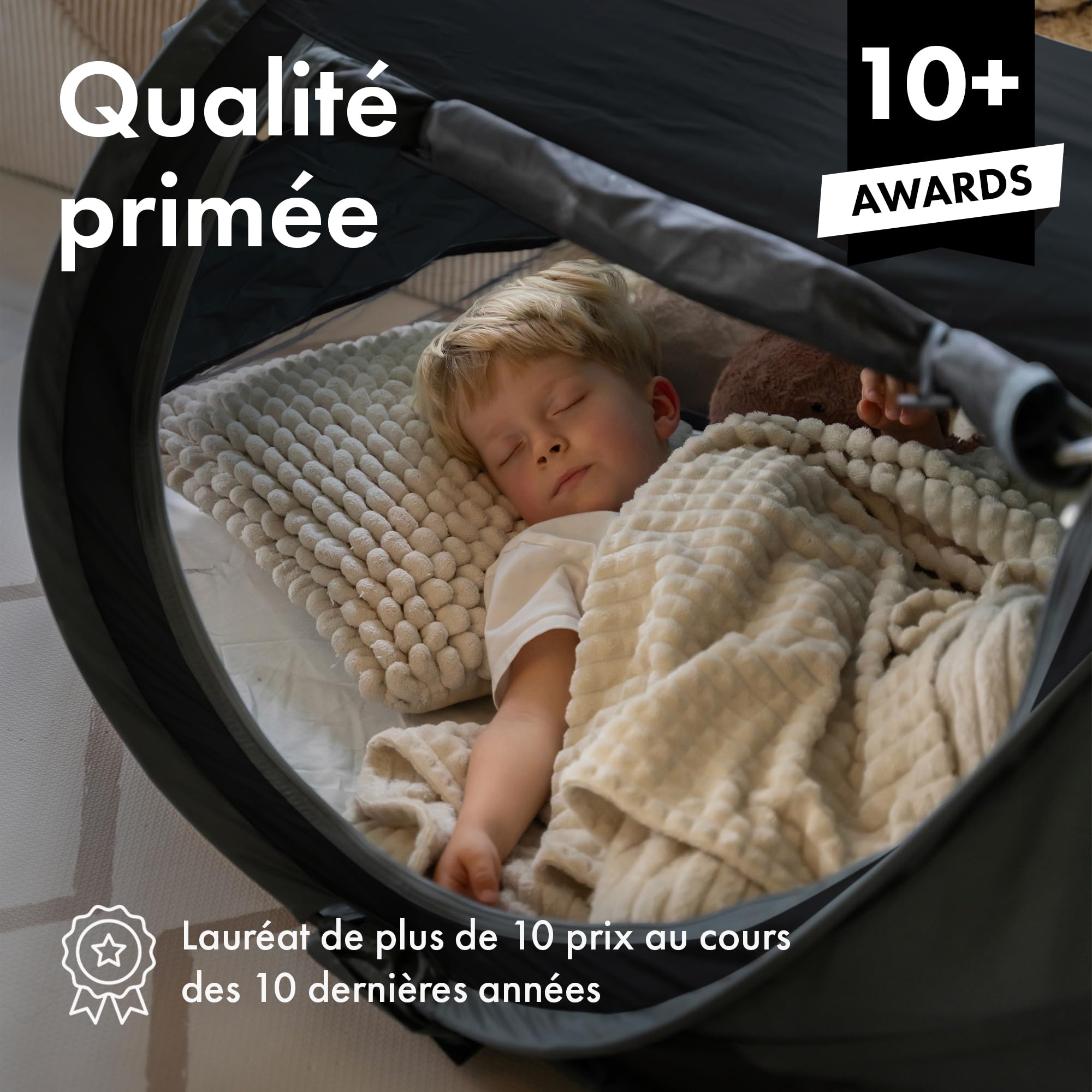 Deryan Travel Cot Peuter Luxe, łóżko podróżne, dla dzieci, lekkie, kompaktowe, składane, namiot dziecięcy, 2,4 kg