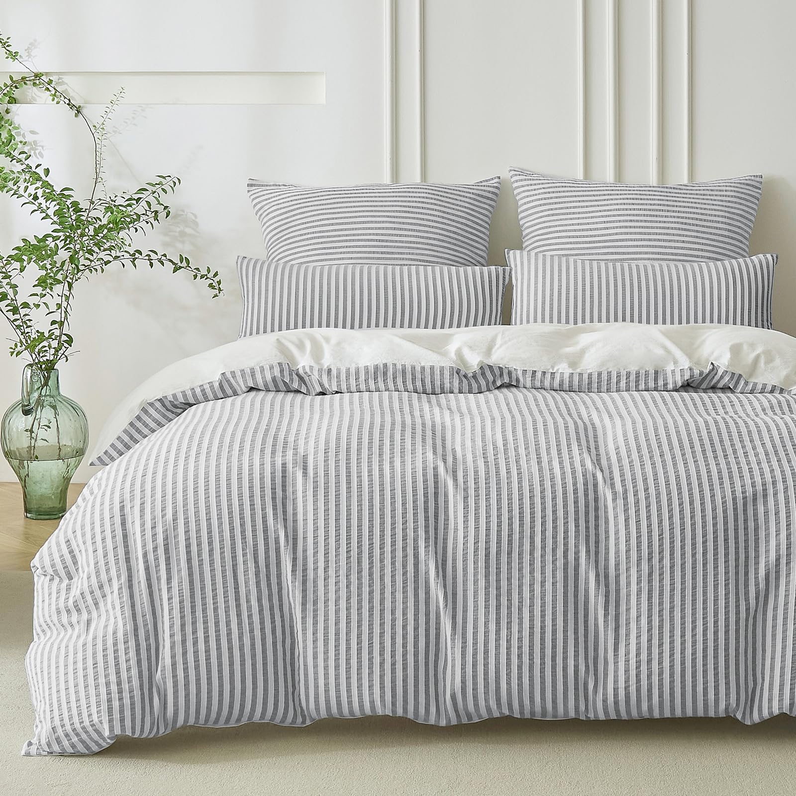 SOULFUL Gestreift Jacquard Gewaschene Baumwolle Bettwäsche Set