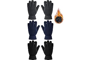 3 Pairs Fleece Winter Gloves: Keep Teen Boys Warm and Cozy in the Cold