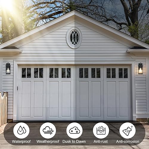 Miniatura 4 de GOALPLUS Luces de pared para exteriores del atardecer al amanecer, lámparas de porche exterior con montaje en pared, linterna de pared negra mate