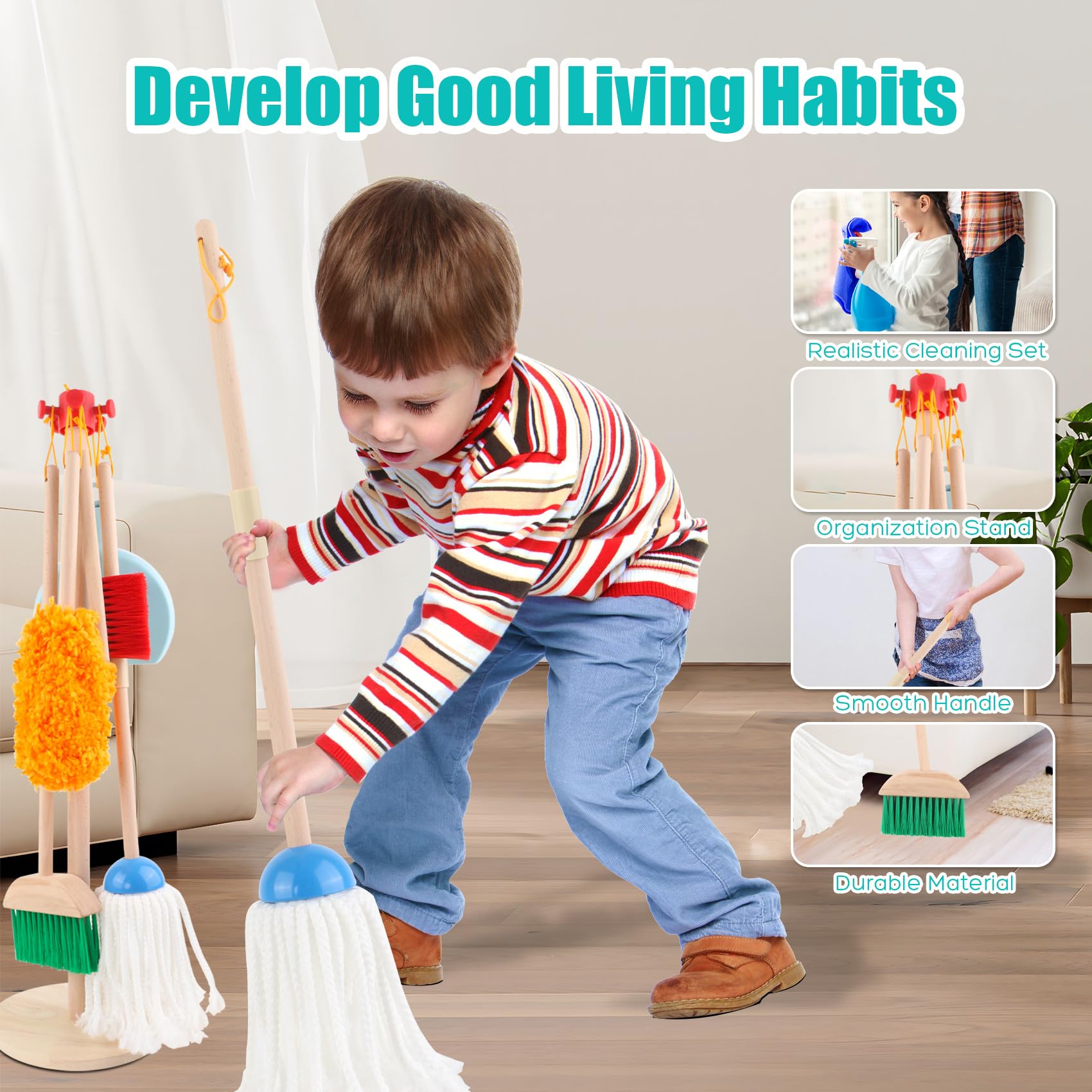 Kids Vacuum Cleaner That Works Toddler Cleaning Set 9-Piece