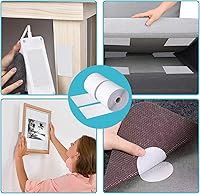 Vista 3 de Cinta adhesiva de velcro resistente de 4.4 x 16.5 pies, color blanco, evita que los cojines de sofá se deslicen o se vuelen al aire libre, sin