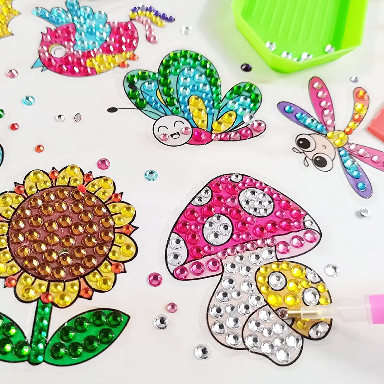 CAYUDEN - Adesivi per pittura con diamanti 5D, 30 pezzi, per bambini, fai da te, per bambini, ragazze, sirena, diamanti e regali di compleanno