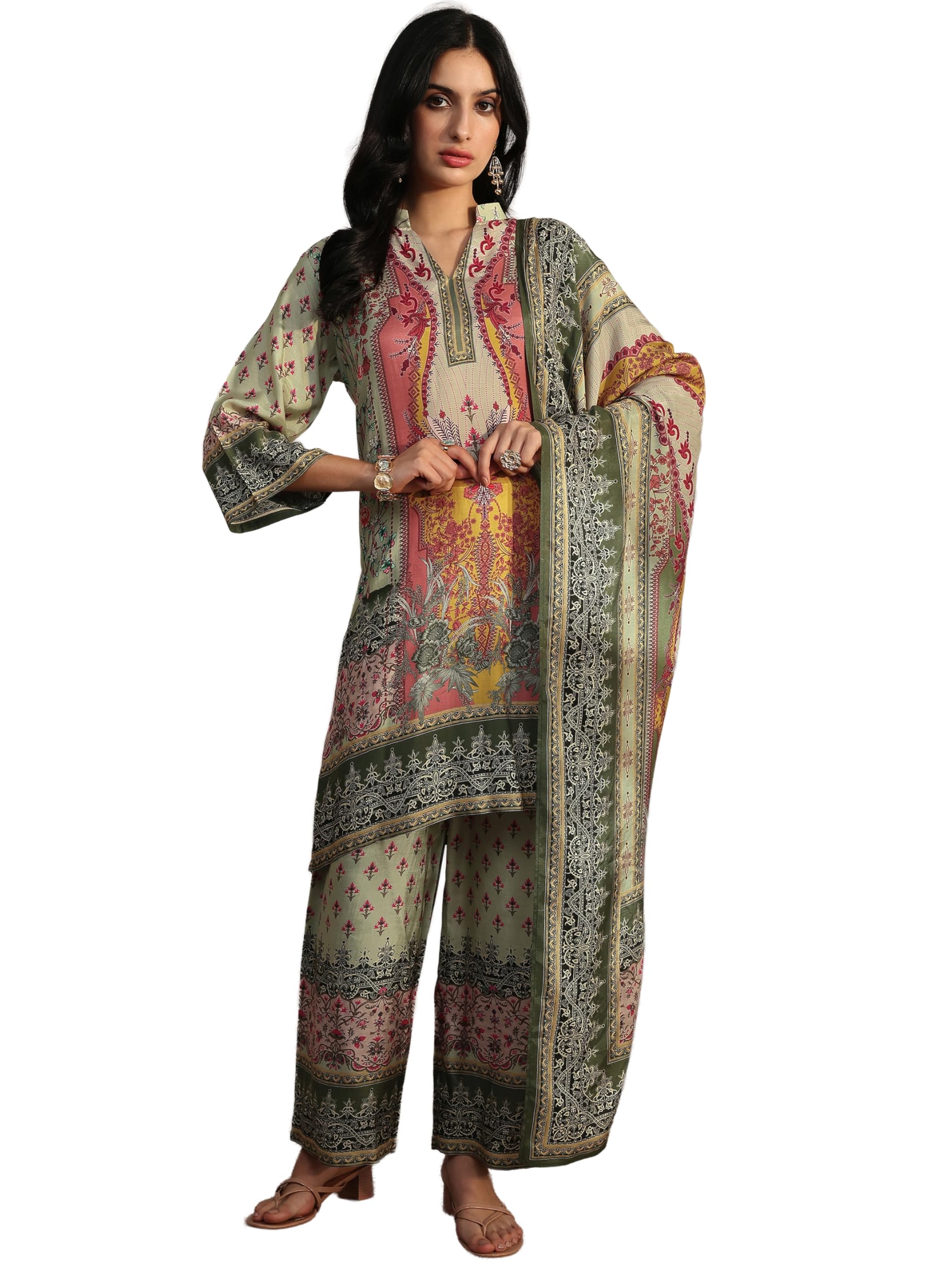 Libas Kurta Sets for Women, green, L