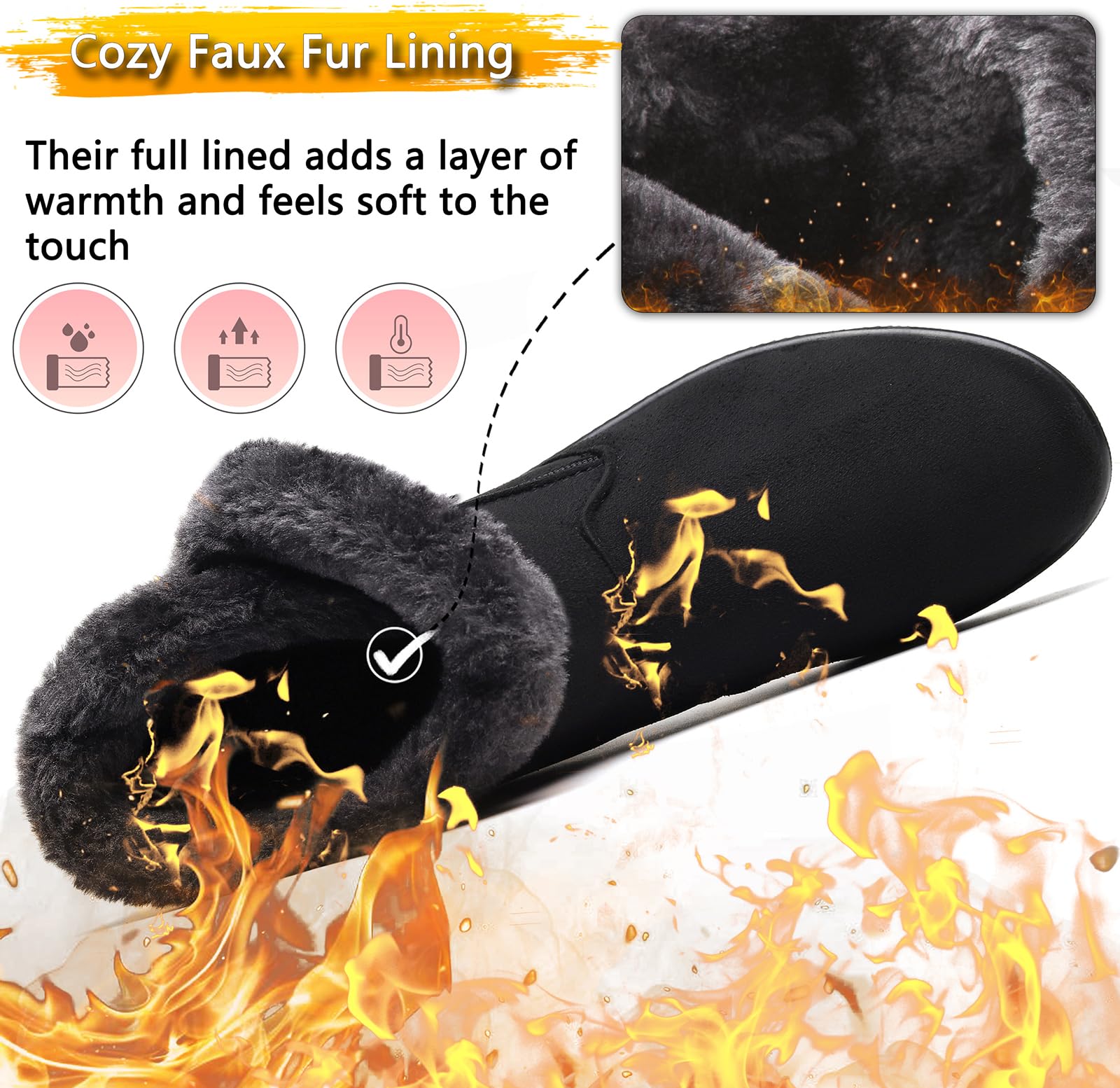Vunavueya Stivali Donna Invernali Scarpe Stivaletti da Neve con Imbottitura Calda Stivali alla Caviglia Caldi Boots Scarpe 35-41.5