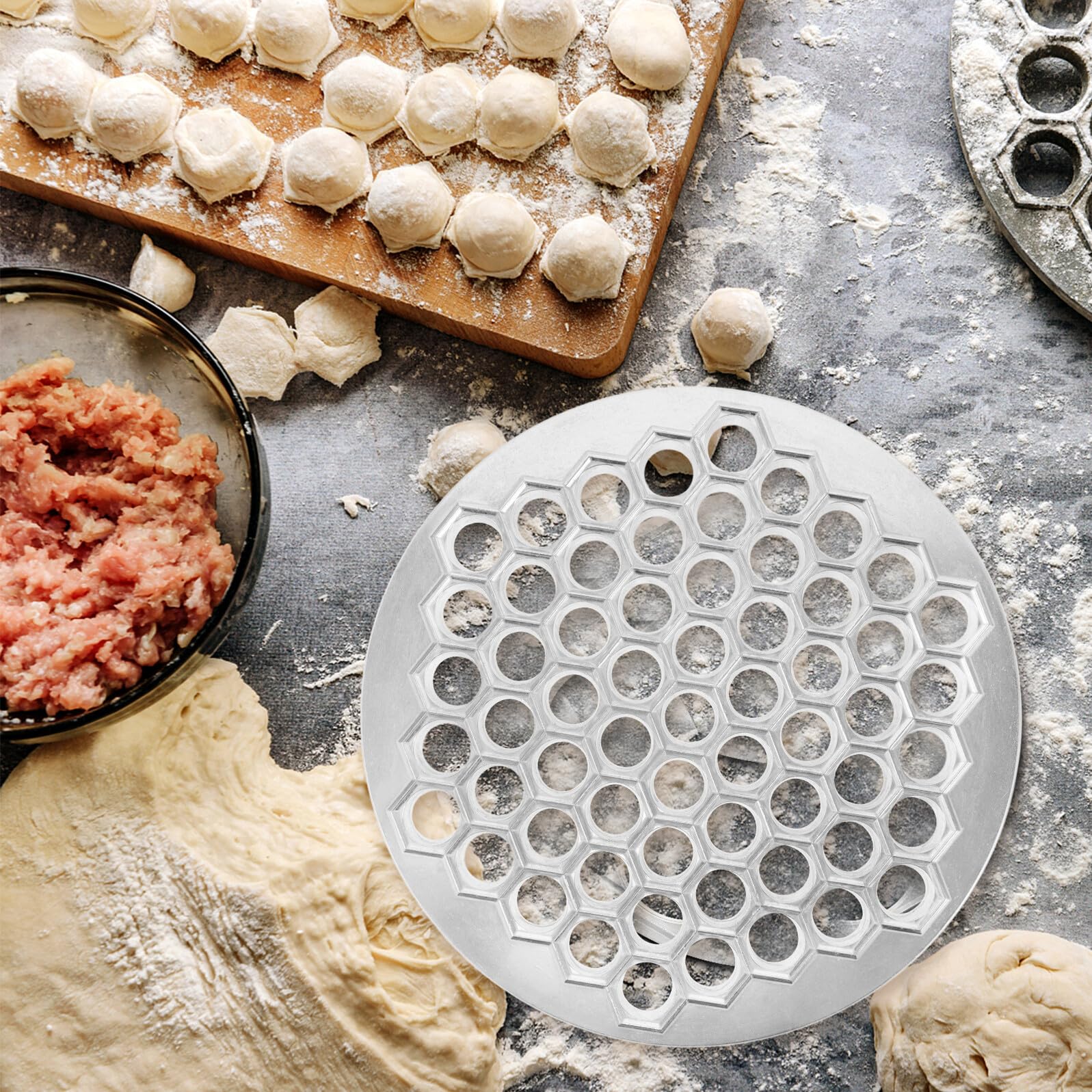 Toyvian Stampo per Ravioli e Pelmeni in Lega di Alluminio Stile Russo per Gnocchi e Dumpling Utensile da Cucina Riutilizzabile per Pasta e Ripieni Vari