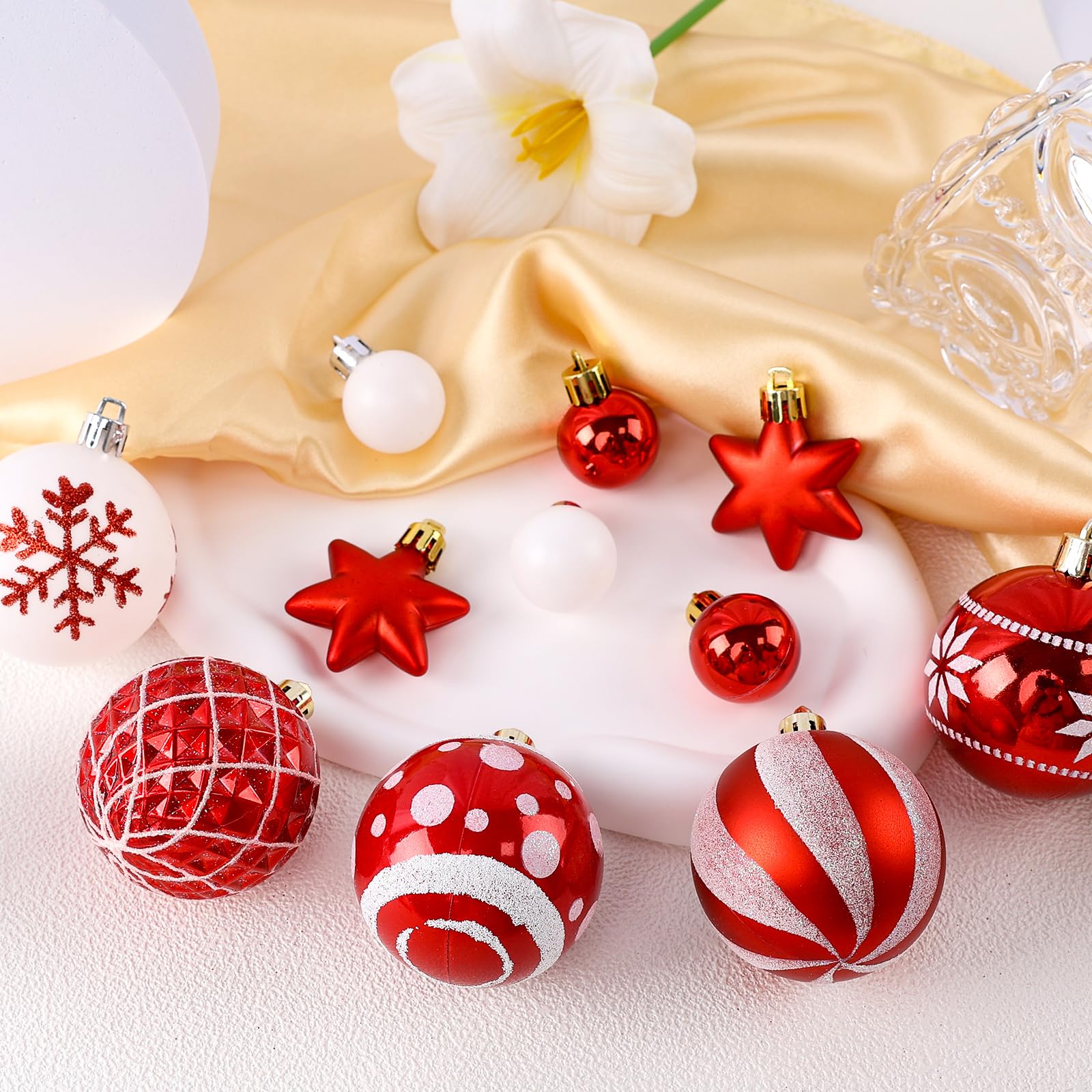 10 Grosses Boules De Noël Rouge à Paillettes - Pommes De Pin Sapin De Noël à Suspendre - Décoration Élégante