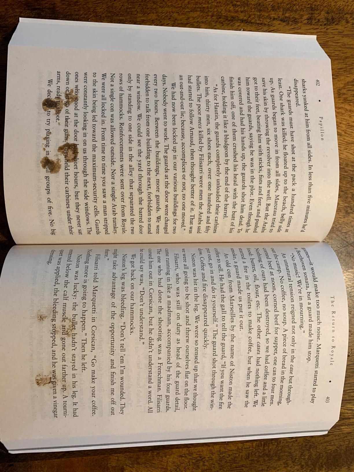 New books should not have chocolate stains on the pages.