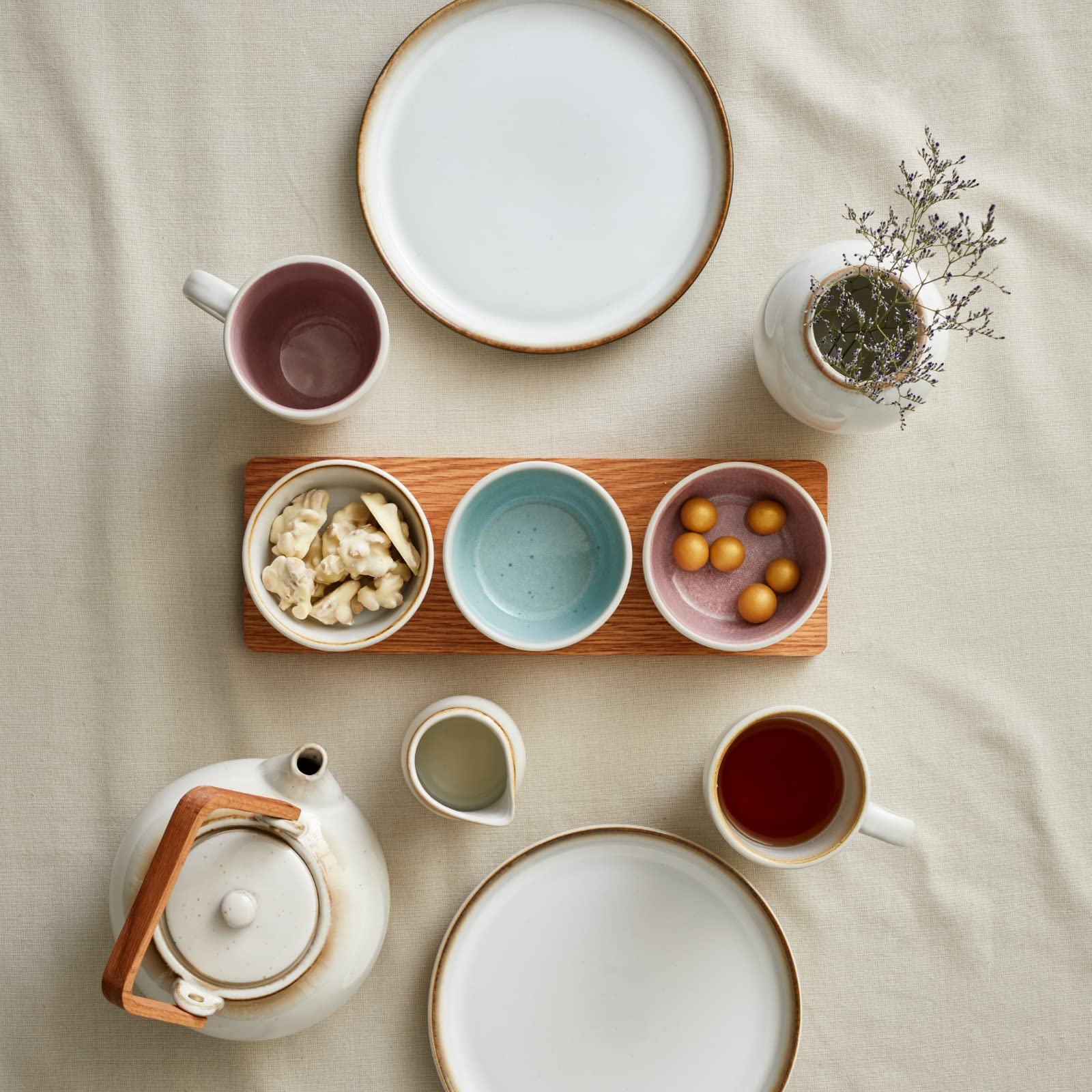 BITZ Kase, kase, müsli kasesi, seramik çerez kasesi, 12 cm çapında, krem/krem