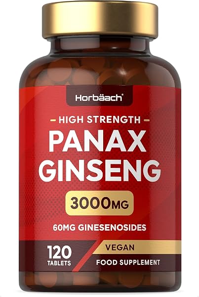 Horbaach Panax Ginseng High Strength 3000mg Tablets 120 Tablets