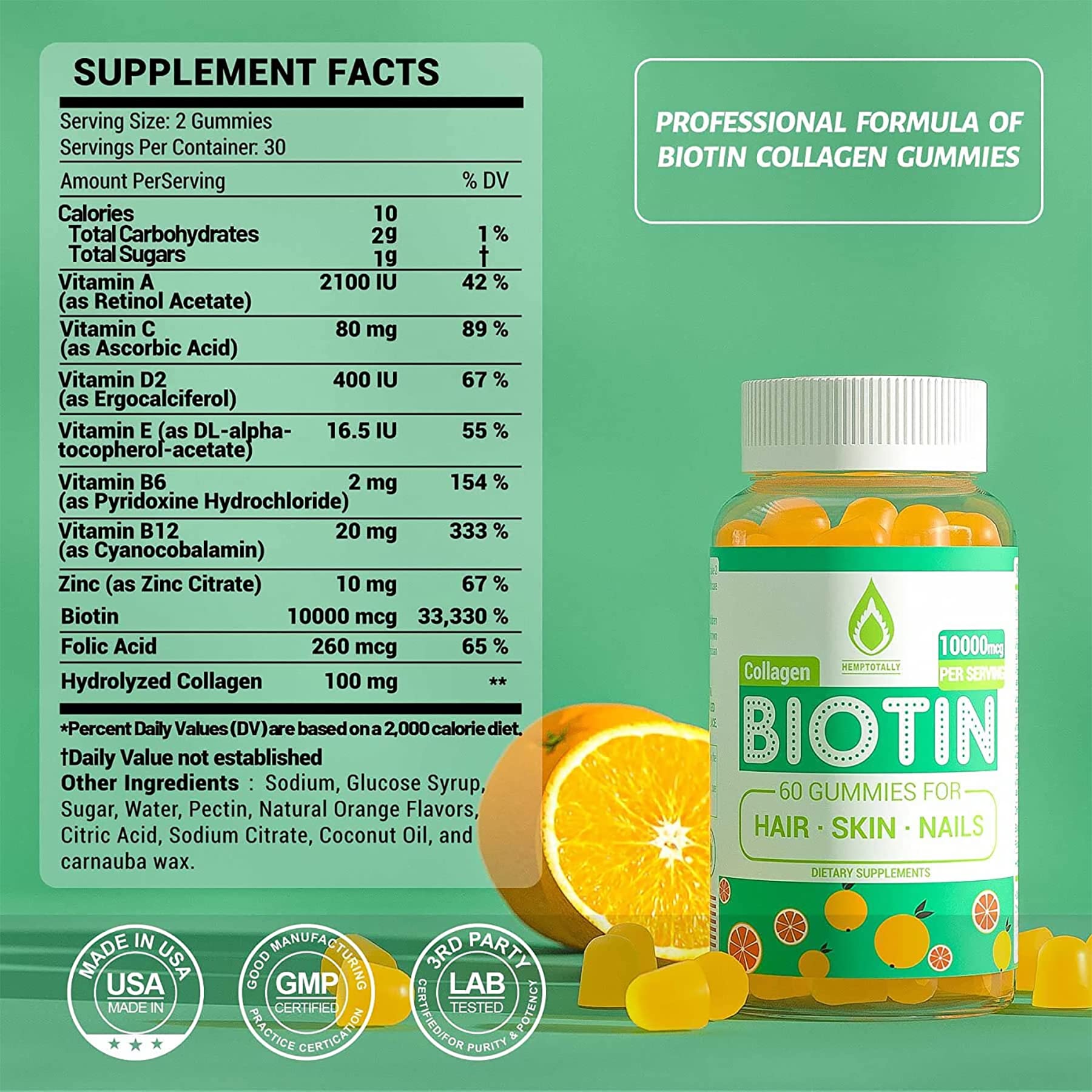 Buy Biotin Gummies for Hair Growth Max Strength Biotin 10000mcg with