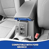 Vista 3 de Cubierta de Moldura de Interruptor de Caja de Reposabrazos Compatible con Accesorios Interiores Ford Bronco 2021-2023, Azul