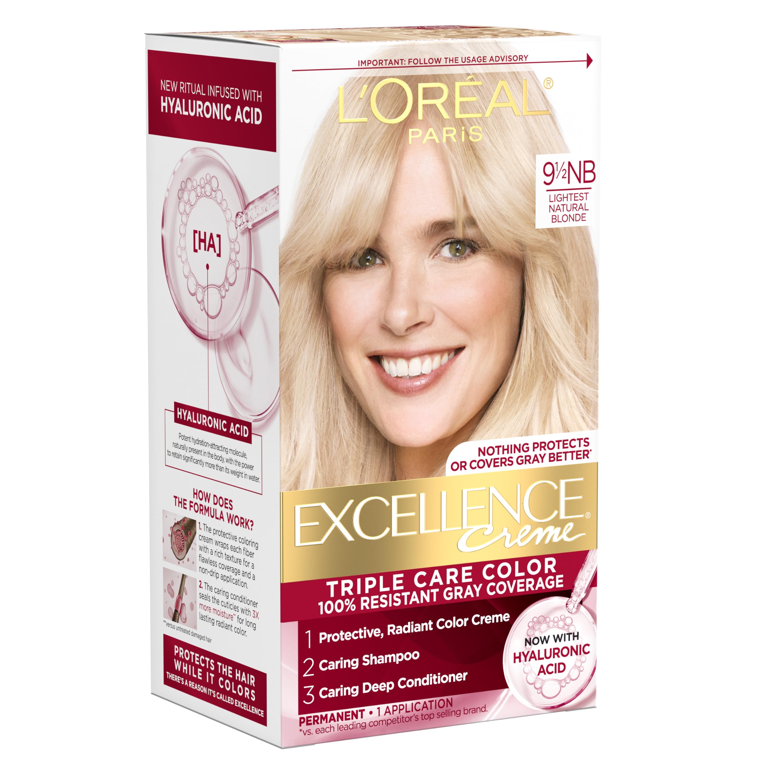 Amazon.com : L'Oreal Paris Excellence Crème Permanent Hair Dye