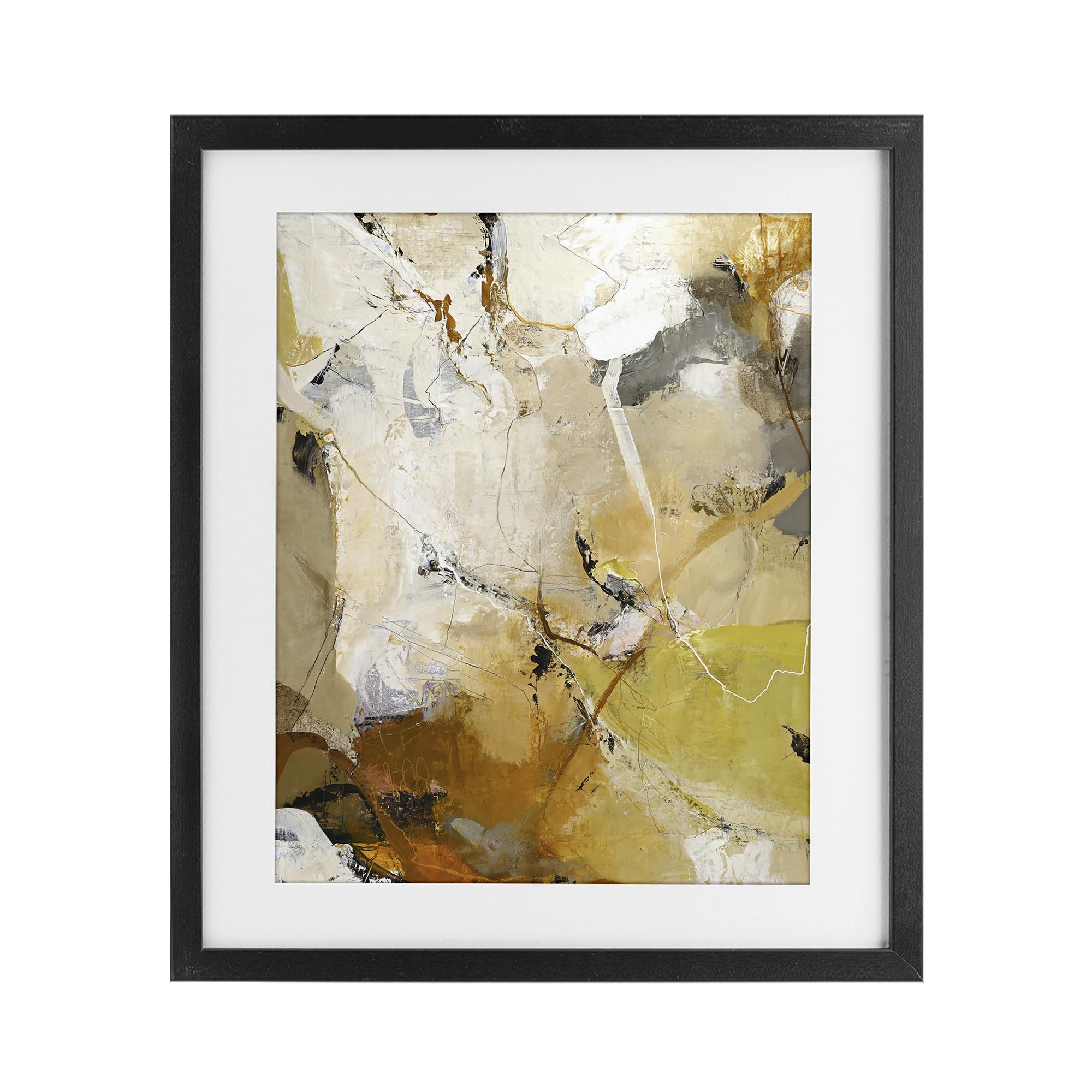 Stupell Industries Midnight Black (Textured) 'Warm Earth Tones In Motion'| Framed Print Under Glass