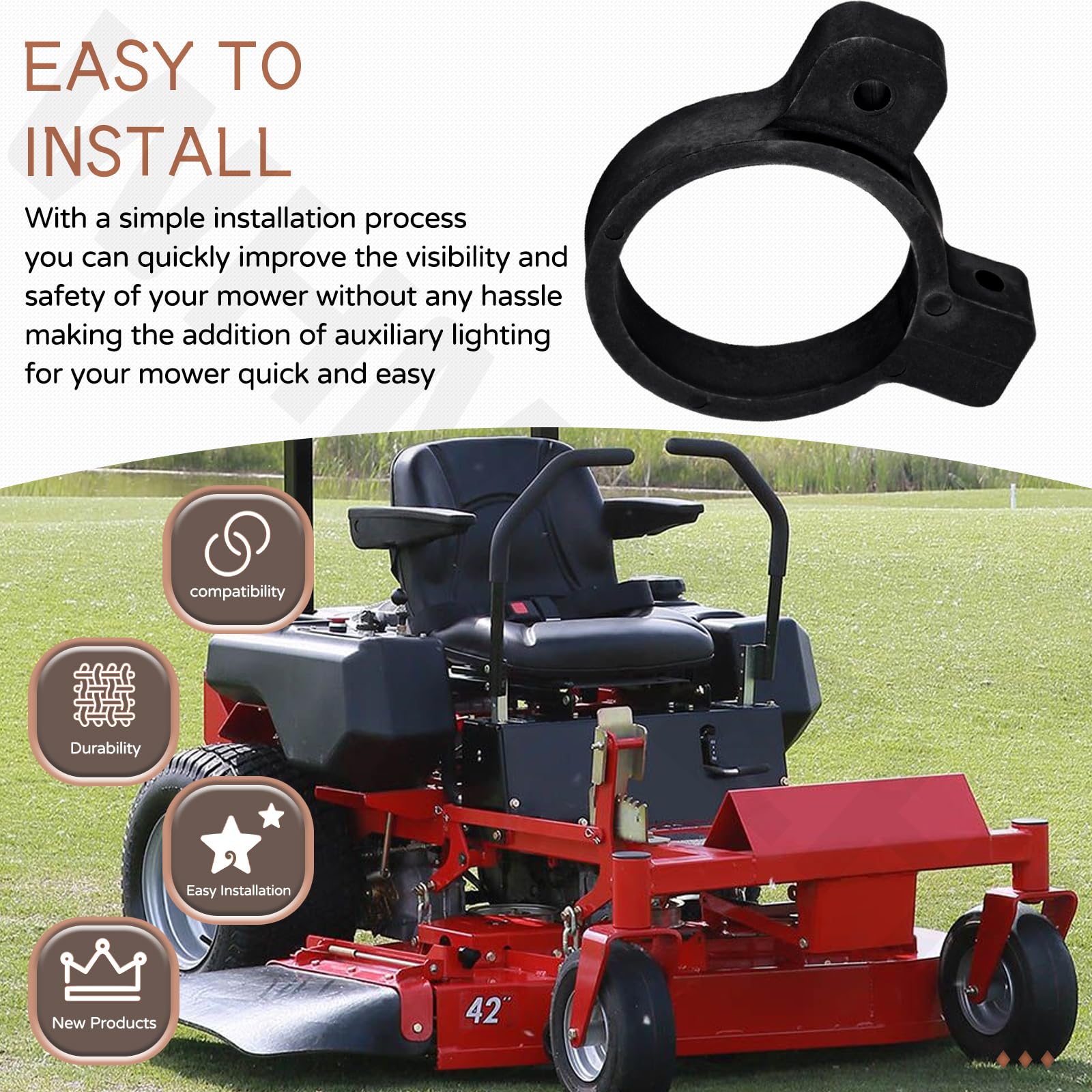 Soportes para cortacésped para Bad Boy ZT Elite, Stihl RZ Zero Turn, Snapper 360Z Mower faro delantero
