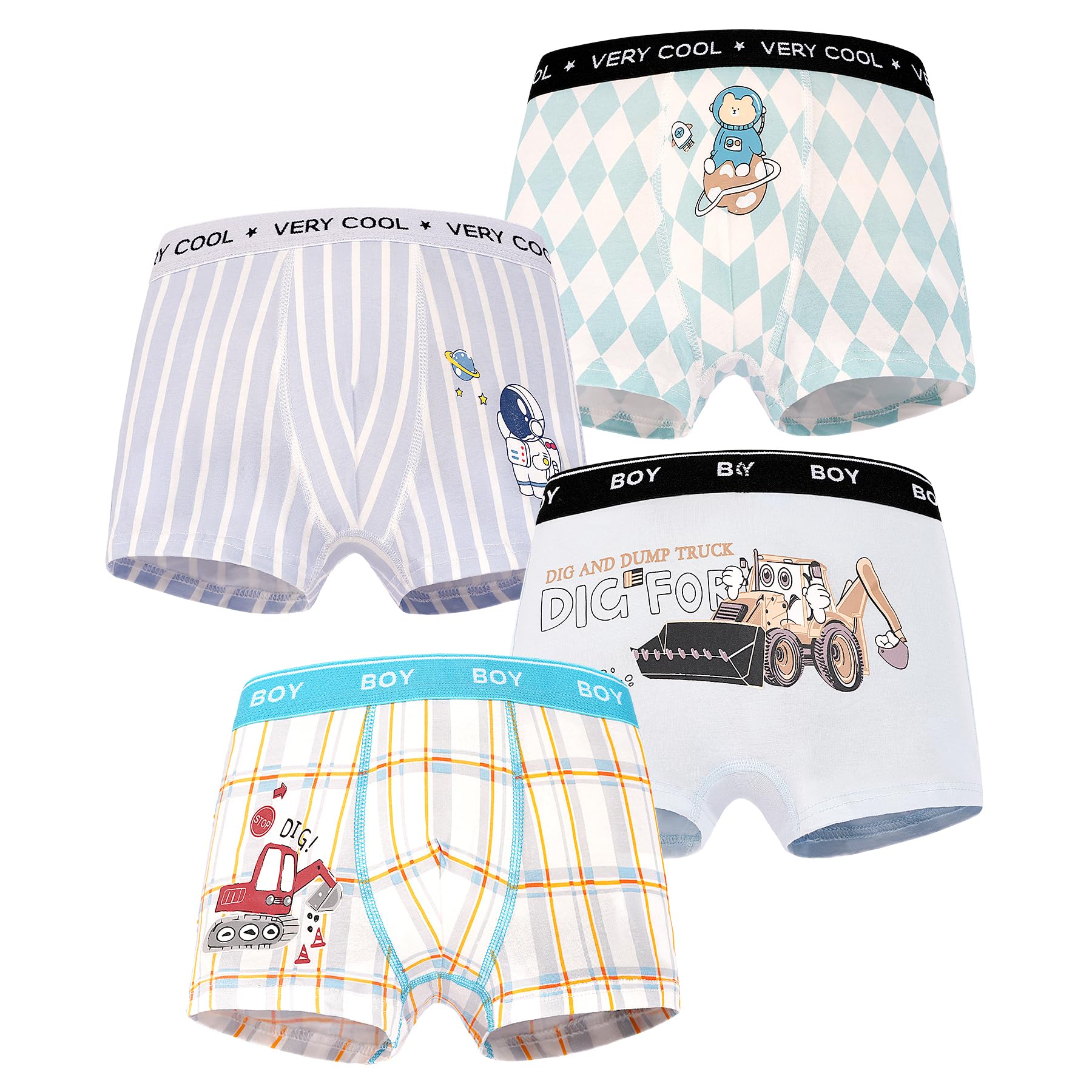 SkiBeaut Boy Boxer Brief Multipack Little Kids Underwear Children Cute Panties Boys Short for 2-12 Years Pack of