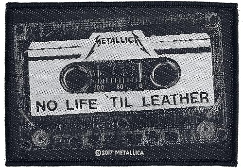 Metallica - Parche de cuero No Life 'Til 3.9 in x 2.8 in