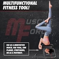 JSM FITNESS Fejenállás Szék - Acél Jóga Pad Inverziós Gyakorlatokhoz, Fekete Csúszásgátló Szőnyeggel, Otthoni Core Edzéshez, Stabil Szerkeze - Black, 64 cm x 43 cm x 37 cm, Modern 5