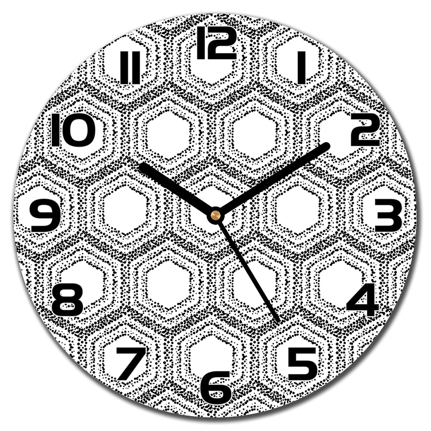Horloge en verre murale 30 cm Coloray avec aiguilles noires