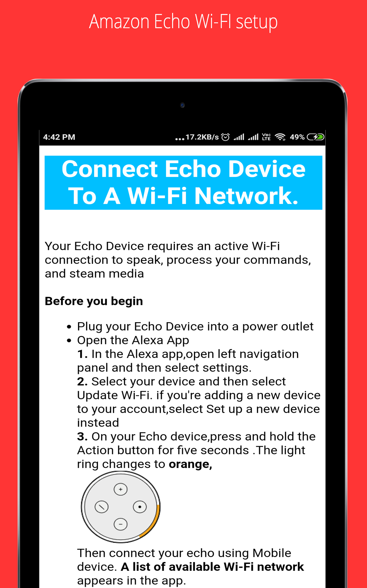 Guide for Amazon Echo dot App on the Amazon Appstore