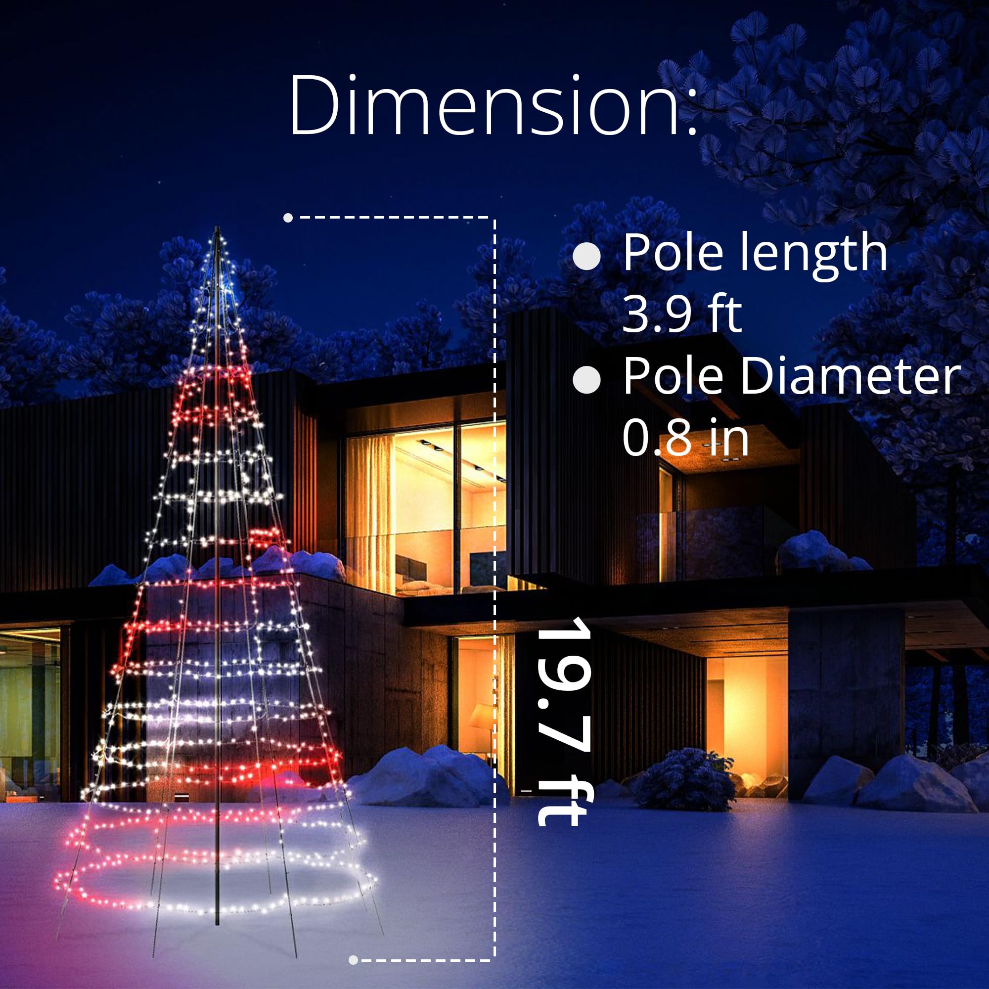 Snapklik.com : Twinkly 19.7 Foot Aluminum Interlocking Flag Pole Kit Set