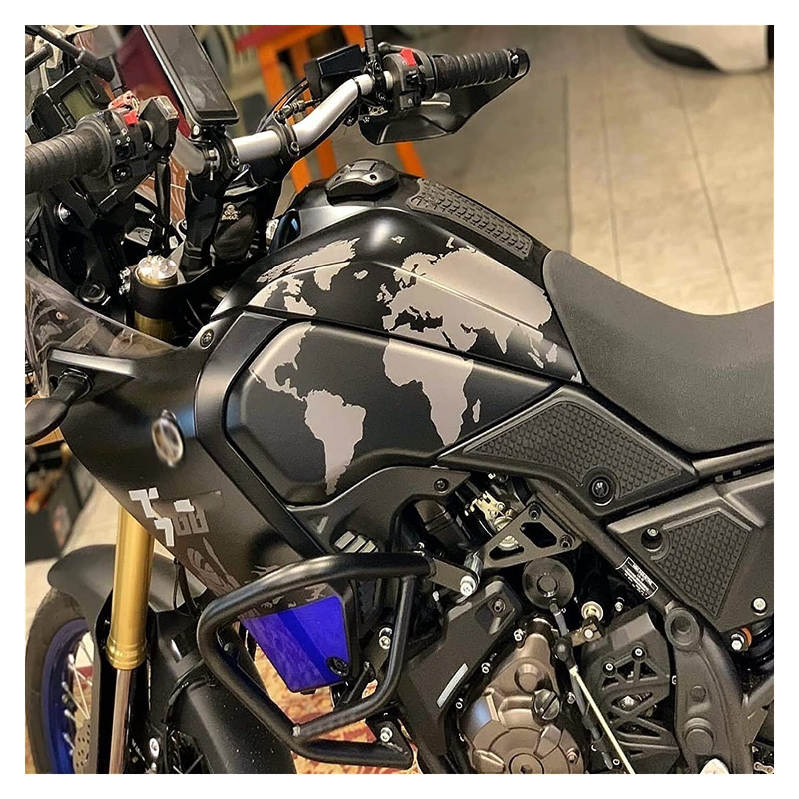 Paraserbatoio moto, Protector di tank serbatoio di ., 2019 2020 Adesivi del serbatoio del carburante antiscivolo del motociclo 2019 2020 Impermeabile Adesivo di gomma compatibile con Ya-Maha Tenere 70