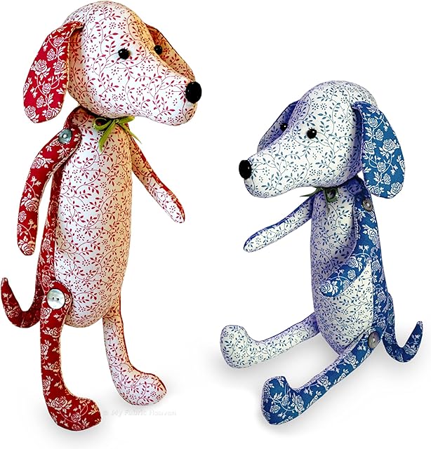 My Fabric Heaven Sausage Dog Sewing PATTERN. 30 cm Dainty Dachshund Keepsake Memory Dog Stuffed Soft Toy Photo-Tutorial Instructions, Free Post.