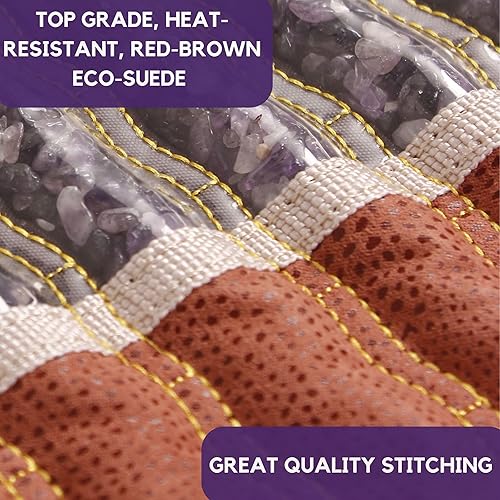 Miniatura 4 de MediCrystal Tapete de amatista de calor infrarrojo - 48 pulgadas de largo x 22 pulgadas de ancho - Cristales naturales - Calentamiento ajustable FIR