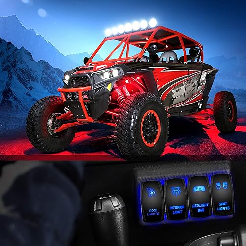 Miniatura 9 de Nilight - Interruptor basculante de luces de roca 90008B, barra de luz LED, 5 pines, luz LED de encendido/apagado, 20A/12V, 10A/24V, interruptor