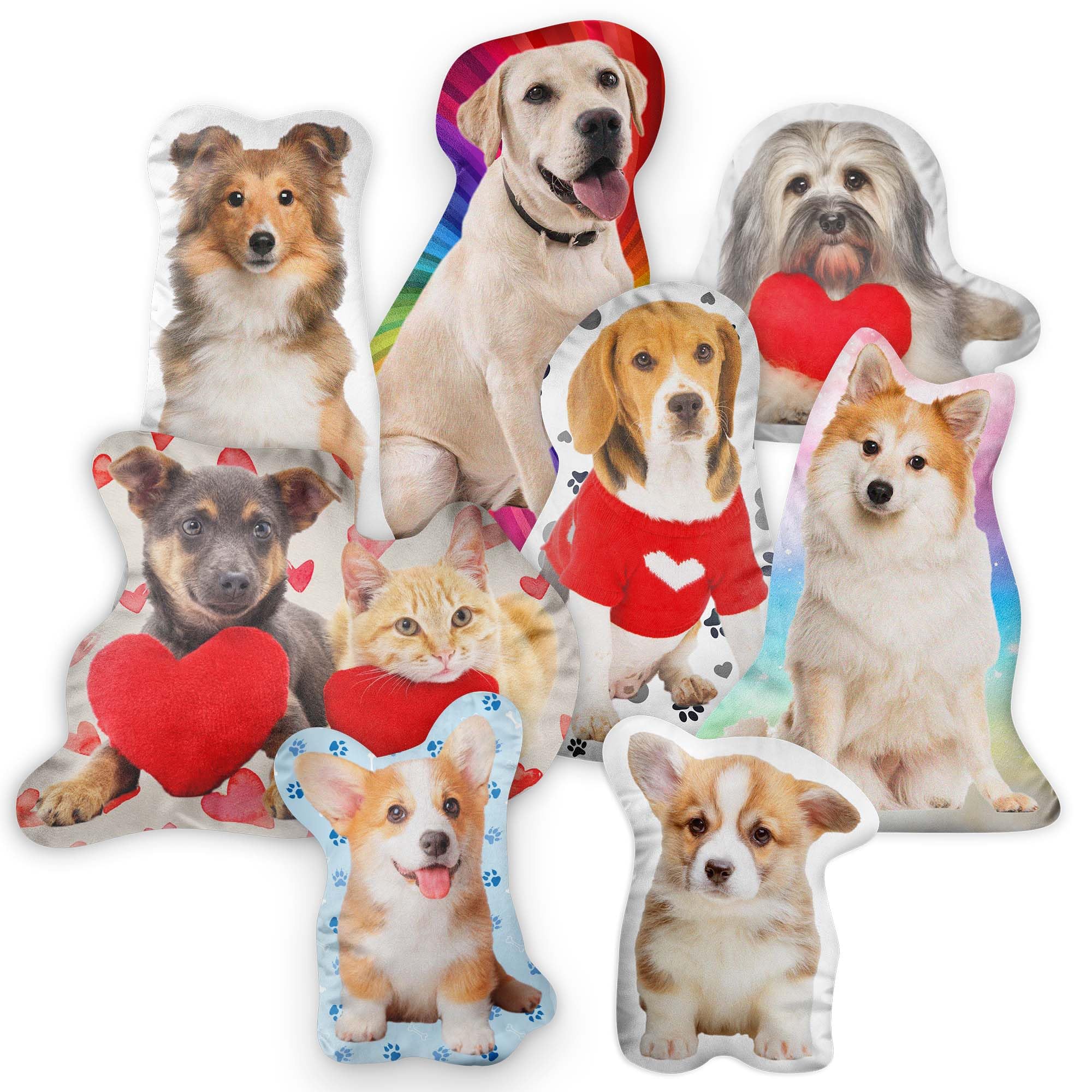 Easycosy Funny Gifts Custom Pillow Personalised Photo Cushion Shaped Like Pet Dog Cat Customised Pet Face Pillow Personalised Anniversary Funny Gifts for Him Her Dog Cat Lovers Memorial Gifts for Pet