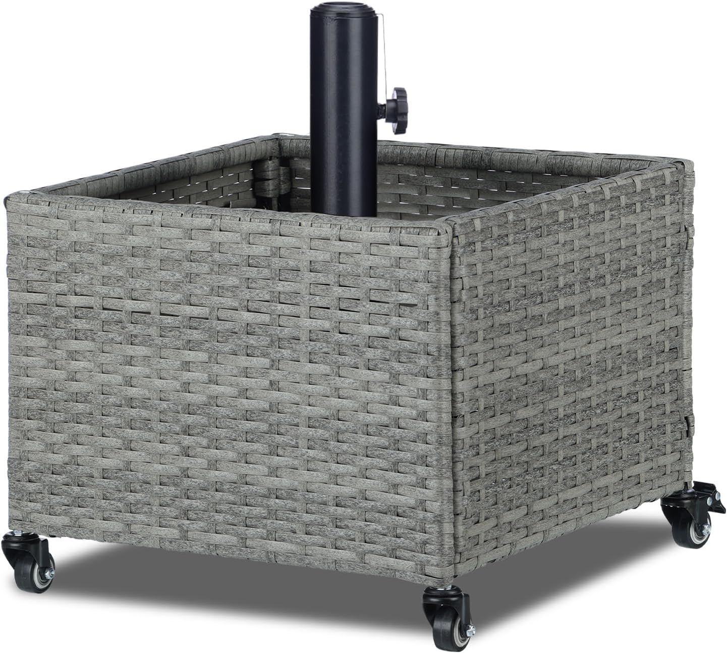 Umbrella Stand Outdoor Base with 4 Wheels Heavy Duty Support up to 240LB Patio Umbrella Planter for Garden Backyard Deck Poolside