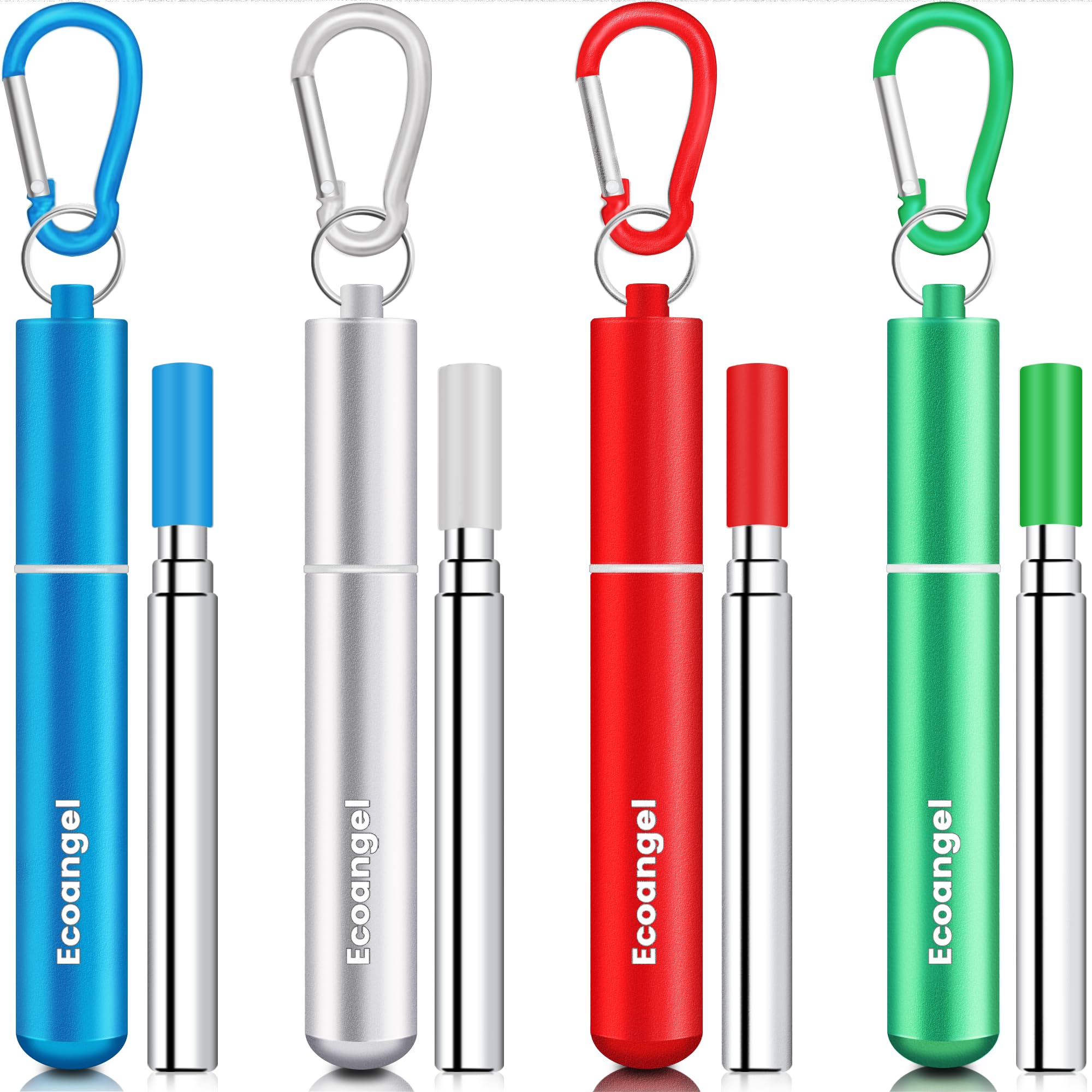 Photo 1 of Ecoangel Reusable Metal Straws (4 Pack)