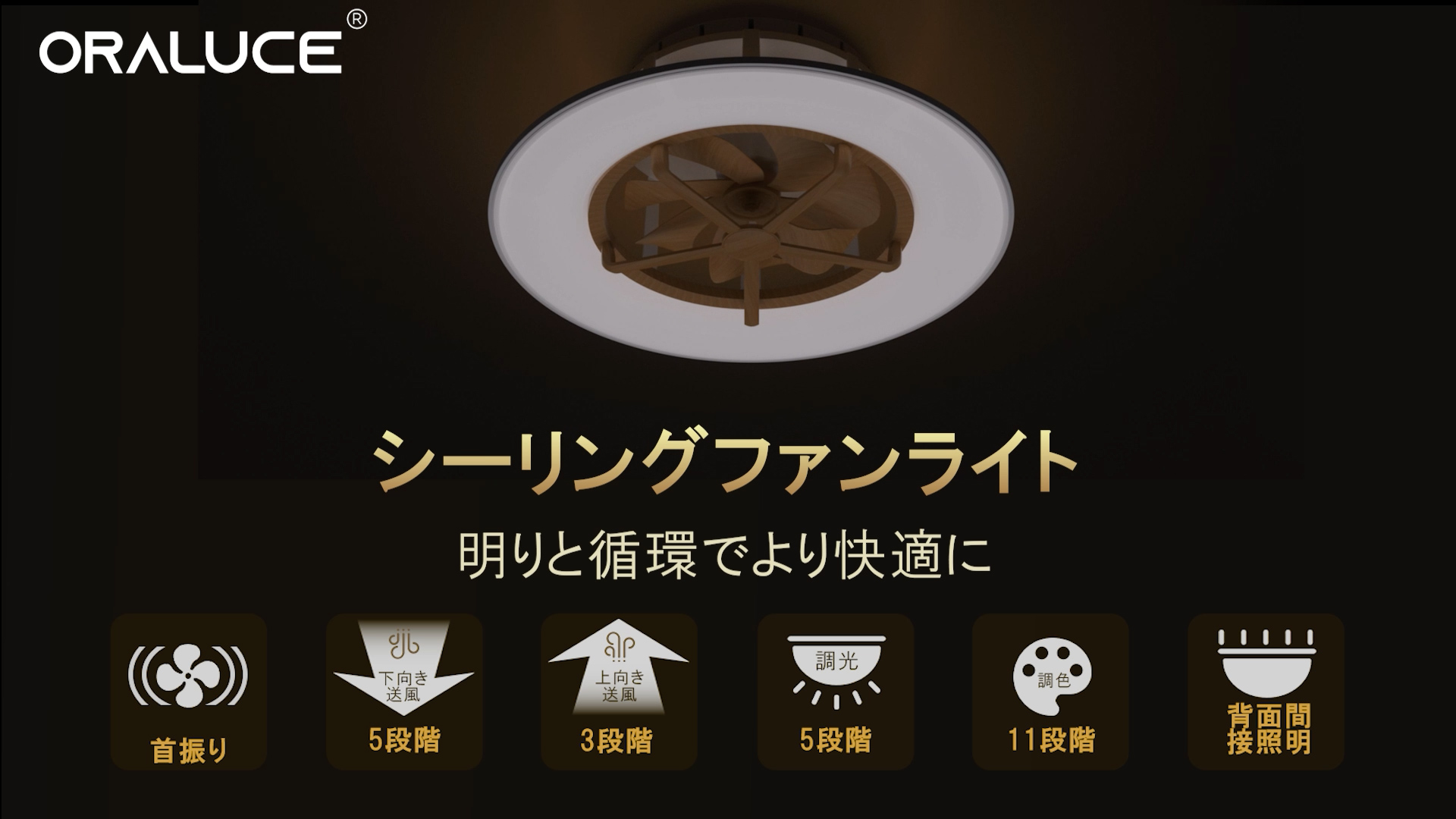 Amazon.co.jp : ORALUCE シーリングファンライト 12畳 首振り ファン