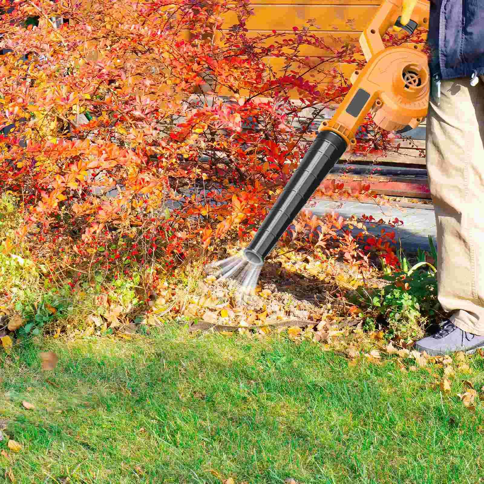 21 V soffiatori di foglie e aspirapolvere con batteria e caricabatterie, aspirapolvere e soffiatore da giardino, soffiatore di foglie senza fili per soffiare foglie/neve/polvere (2 batterie)