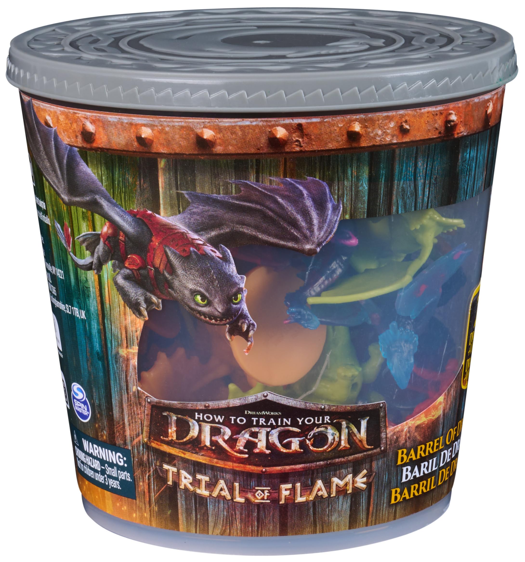Dreamworks Dragons Trial of Flame Barrel of Dragons Mini Action Figures